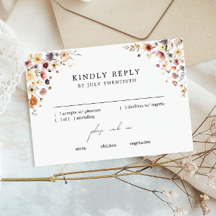 Colorful Floral Wedding RSVP Response Card