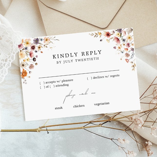 Colorful Floral Wedding RSVP Response Card (Creator Uploaded)