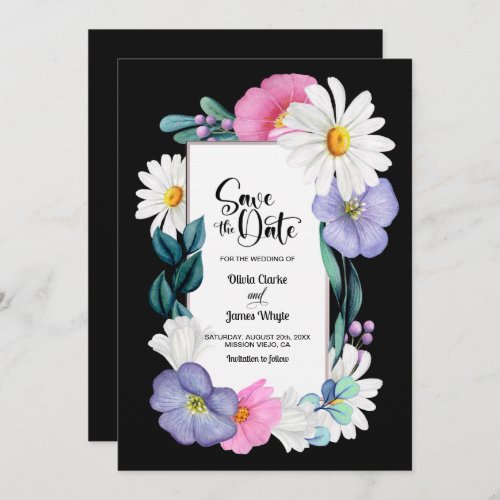 Colorful Floral Wedding Save the Date