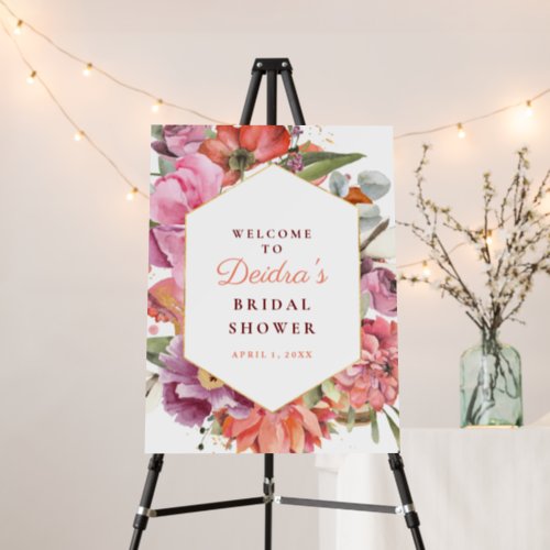 Colorful Floral Welcome Bridal Shower Sign