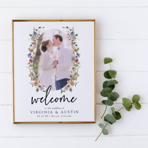 Colorful Floral Welcome Wedding Poster