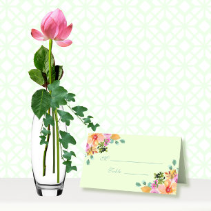 Colorful Floral Wildflower Bouquet Spring Summer Place Card