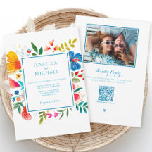 Colorful Floral Wildflower Wedding Invitation