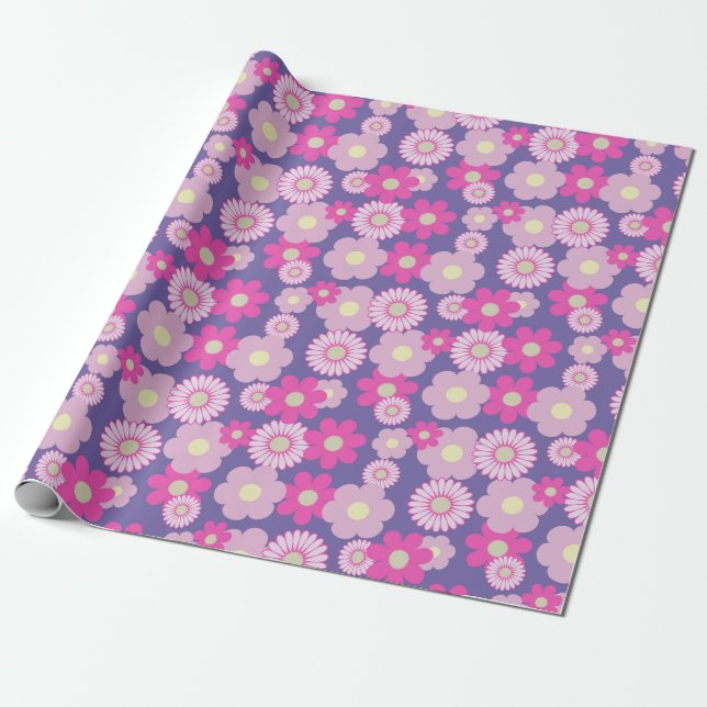 Colorful Floral Wrapping Paper (Unrolled)