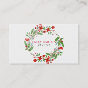 Colorful Floral Wreath Business Card