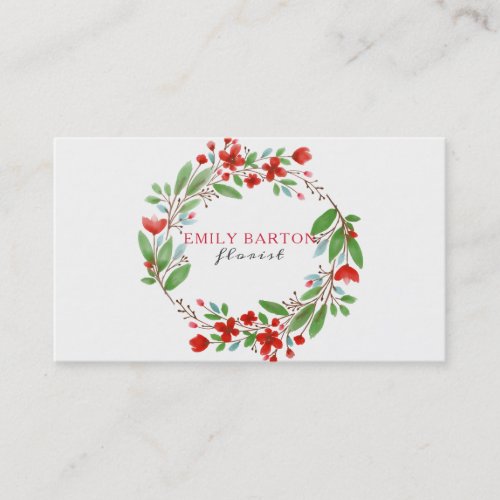 Colorful Floral Wreath Business Card