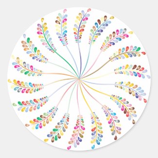 Colorful Floral Wreath Sticker