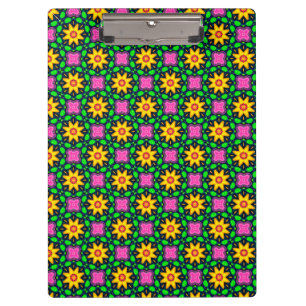 Colorful Floral Yellow Flowers Pattern Clipboard