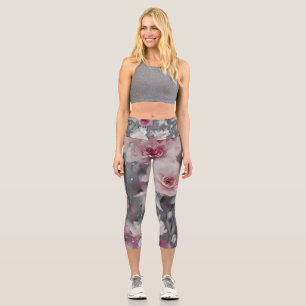 Colorful Floral yoga  Capri Leggings