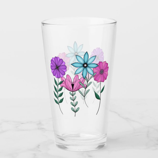 Colorful Florals Glass (Front)