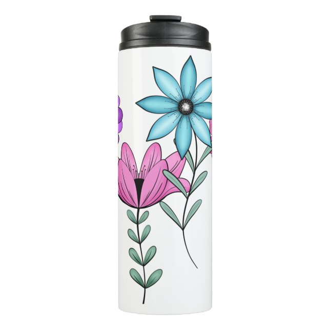 Colorful Florals Thermal Tumbler (Front)