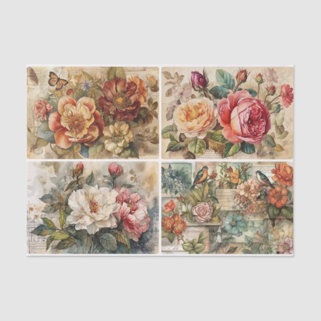 Colorful Florals  Tissue Paper (Front)