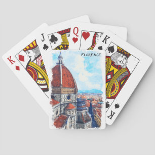 Colorful Florence Italy Duomo Cathedral Poker Cards