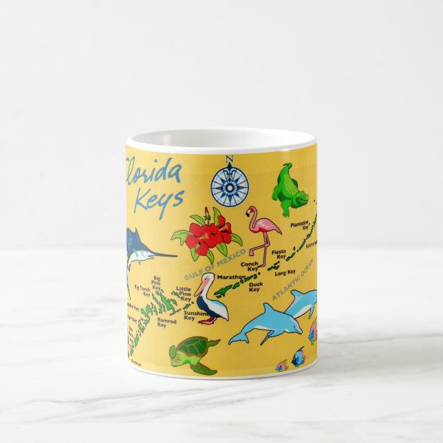 Colorful Florida Keys Map Mug (Center)