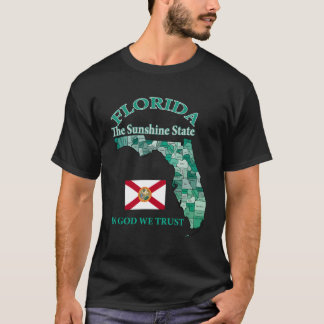 Colorful Florida State County Map With Nickname Fl T-Shirt