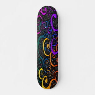 Colorful Flourish Pattern Skateboard Deck