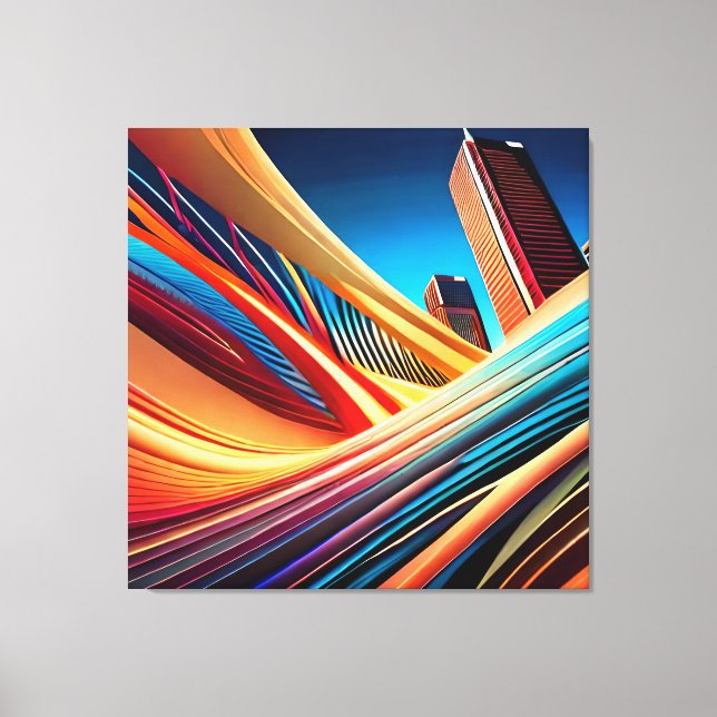 Colorful Flow Art Comic Mode Canvas Print (Front)