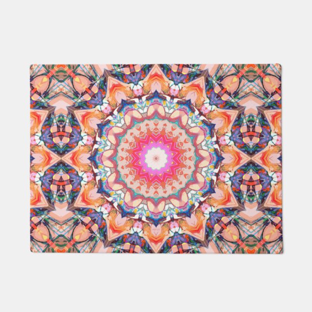 Colorful Flower Abstract Doormat (Front)