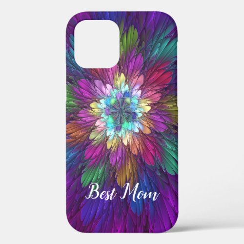 Colorful Flower Abstract Fractal Art Best Mom iPhone 12 Case