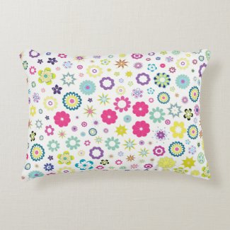 Colorful Flower Accent Pillow