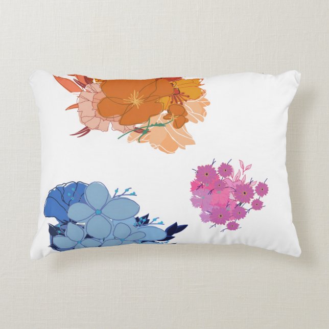 Colorful Flower  Accent Pillow (Front)