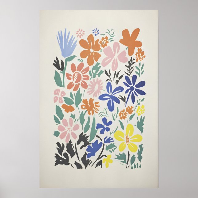 Colorful Flower Arrangement Artwork Poster (Front)