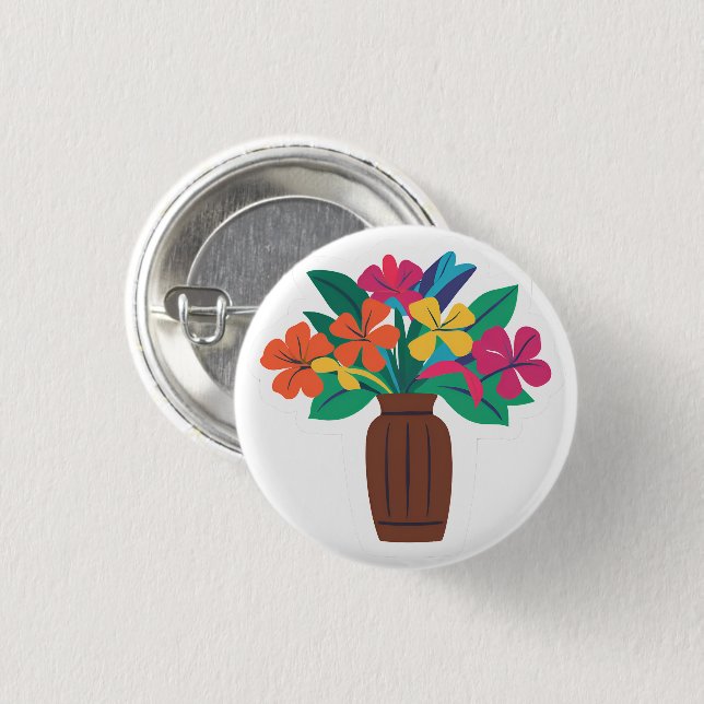 Colorful Flower Arrangement Button (Front & Back)