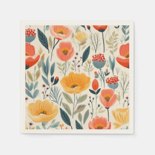 Colorful Flower Art Napkins