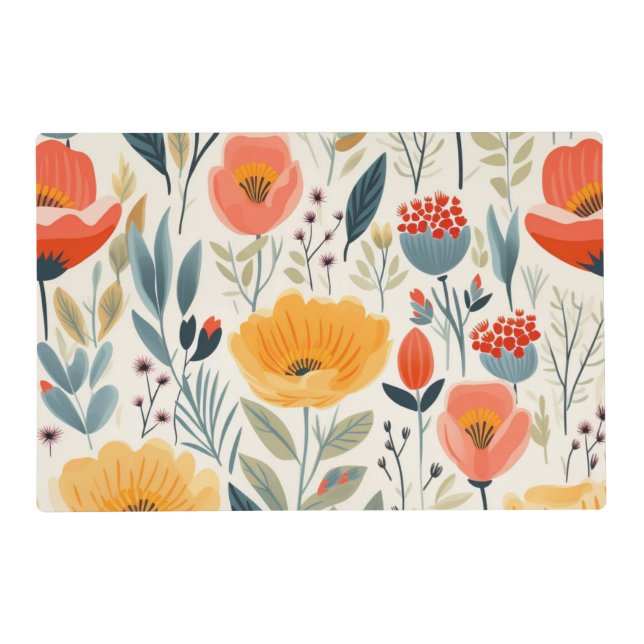 Colorful Flower Art Placemat (Front)