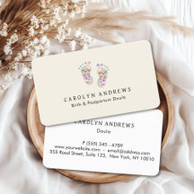 Colorful Flower Baby Footprint Logo Beige
