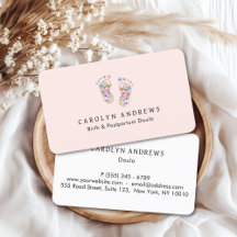 Colorful Flower Baby Footprint Logo Blush-Pink