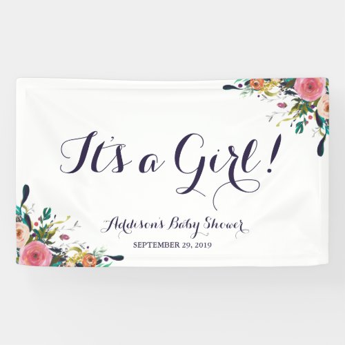 Colorful Flower Baby Shower Banner Large