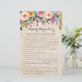 Colorful Flower Baby Shower Nursery Rhyme Quiz (Standing Front)