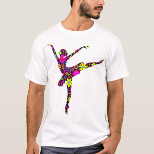 Colorful Flower Ballerina For Ballet T-Shirt