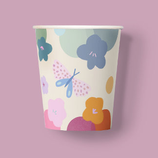 Colorful Flower Birthday Dopamine Paper Cups