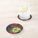 colorful flower bloom  coaster