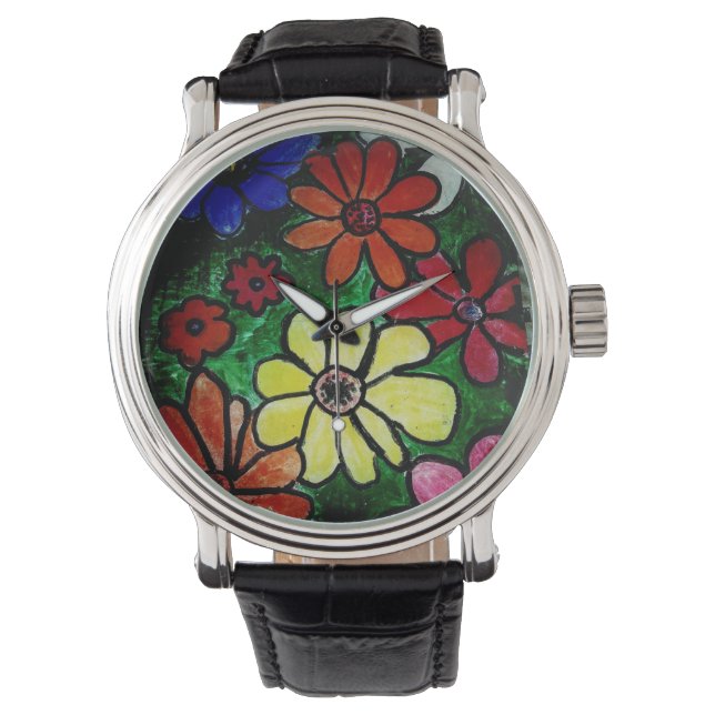 colorful flower bloom  watch (Front)
