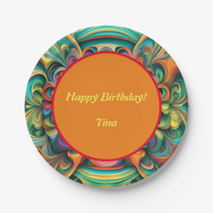 Colorful Flower Boho Paper Plates