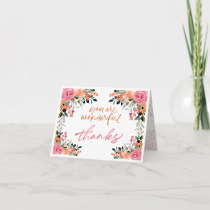 Colorful Flower Border Thank You Card