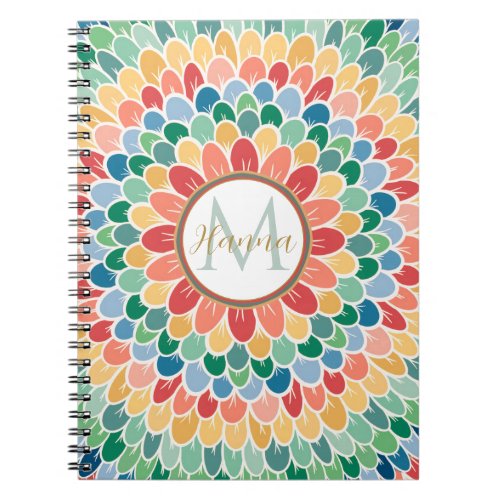 Colorful Flower Botanical Aesthetic Notebook