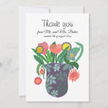 Colorful flower bouquet design thank you