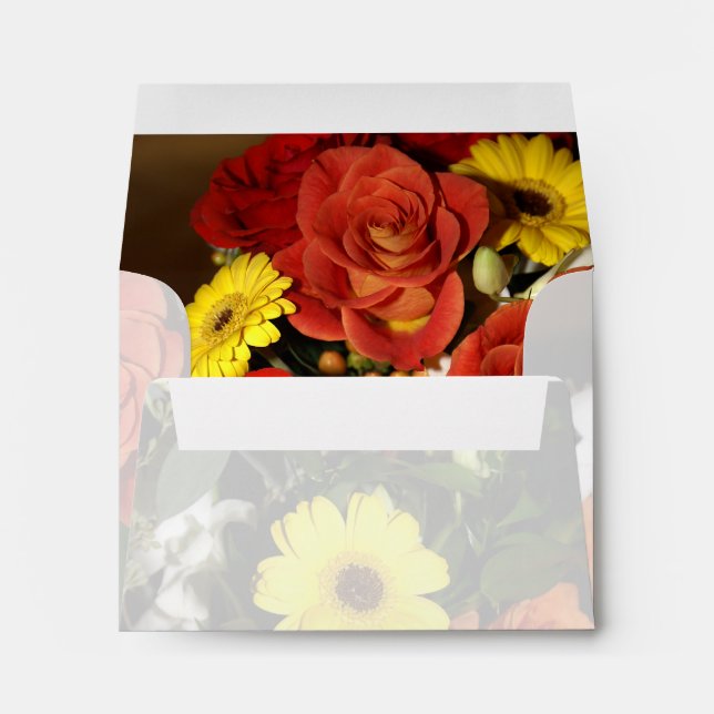 Colorful Flower Bouquet Inside and Outside Envelope (Back (Bottom))