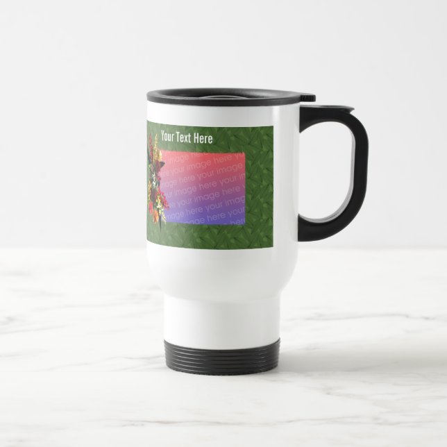Colorful Flower Bouquet Photo Travel Mug (Right)
