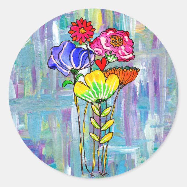 Colorful Flower Bouquet Stickers (Front)