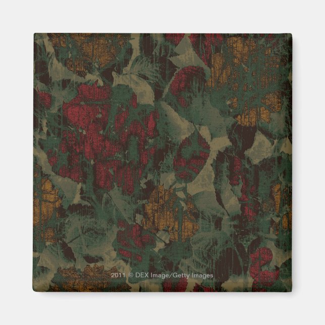 Colorful flower camouflage pattern magnet (Front)