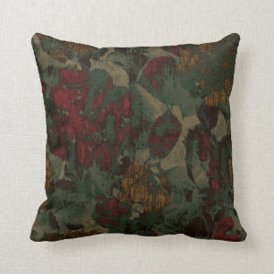 Colorful flower camouflage pattern throw pillow