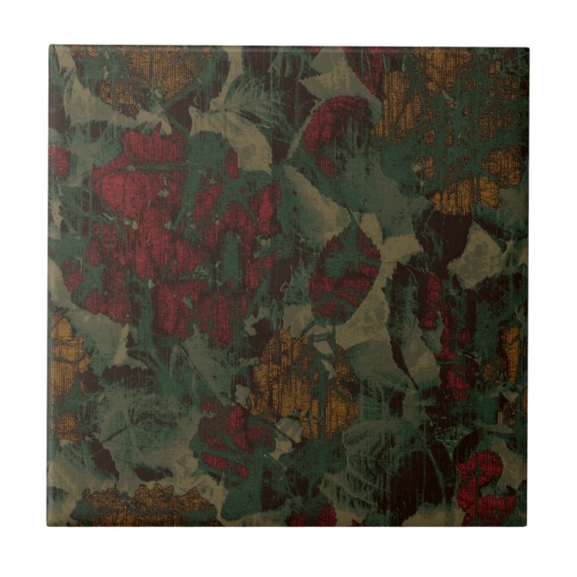 Colorful flower camouflage pattern tile (Front)
