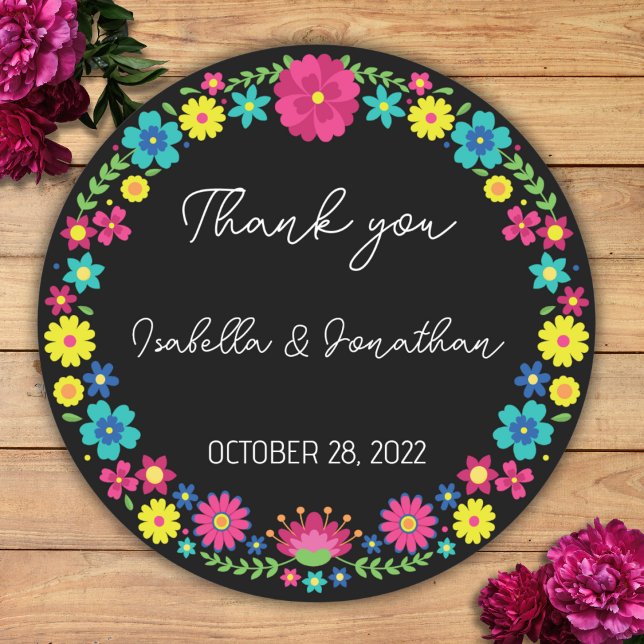 COLORFUL FLOWER CLASSIC ROUND STICKER (Creator Uploaded)