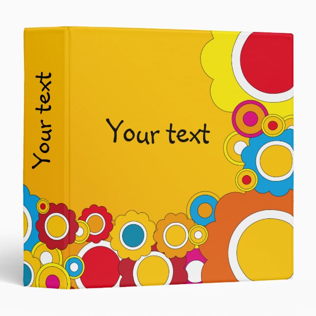 Colorful flower design 3 ring binder (Front/Spine)