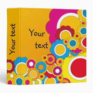 Colorful flower design 3 ring binder